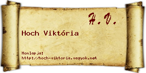 Hoch Viktória névjegykártya